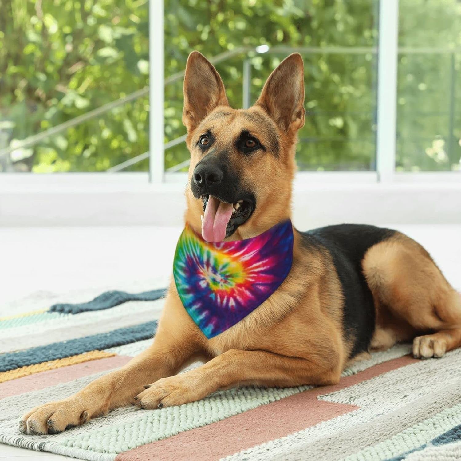 Colorful Tie Dye Dog Bandana: Stylish Pet Accessory