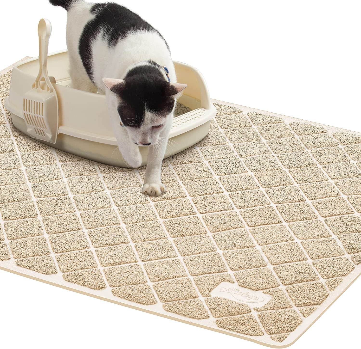 Top-Quality Cat Litter Mat: Non-Slip, Waterproof, Soft on Paws, Easy to Clean - Traps Litter