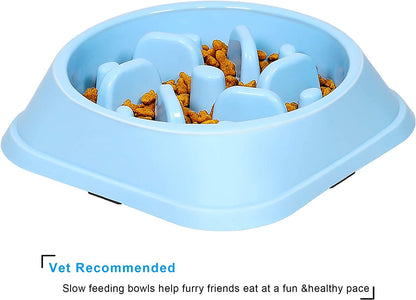 Anti-Slip Slow Feeder Dog Bowl: Interactive Puzzle Design for Small to Medium Dogs (15-50 lbs) - Prevents Bloating & Choking