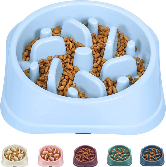 Anti-Slip Slow Feeder Dog Bowl: Interactive Puzzle Design for Small to Medium Dogs (15-50 lbs) - Prevents Bloating & Choking