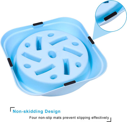 Anti-Slip Slow Feeder Dog Bowl: Interactive Puzzle Design for Small to Medium Dogs (15-50 lbs) - Prevents Bloating & Choking