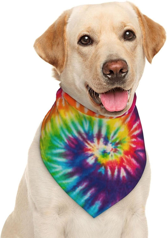 Colorful Tie Dye Dog Bandana: Stylish Pet Accessory