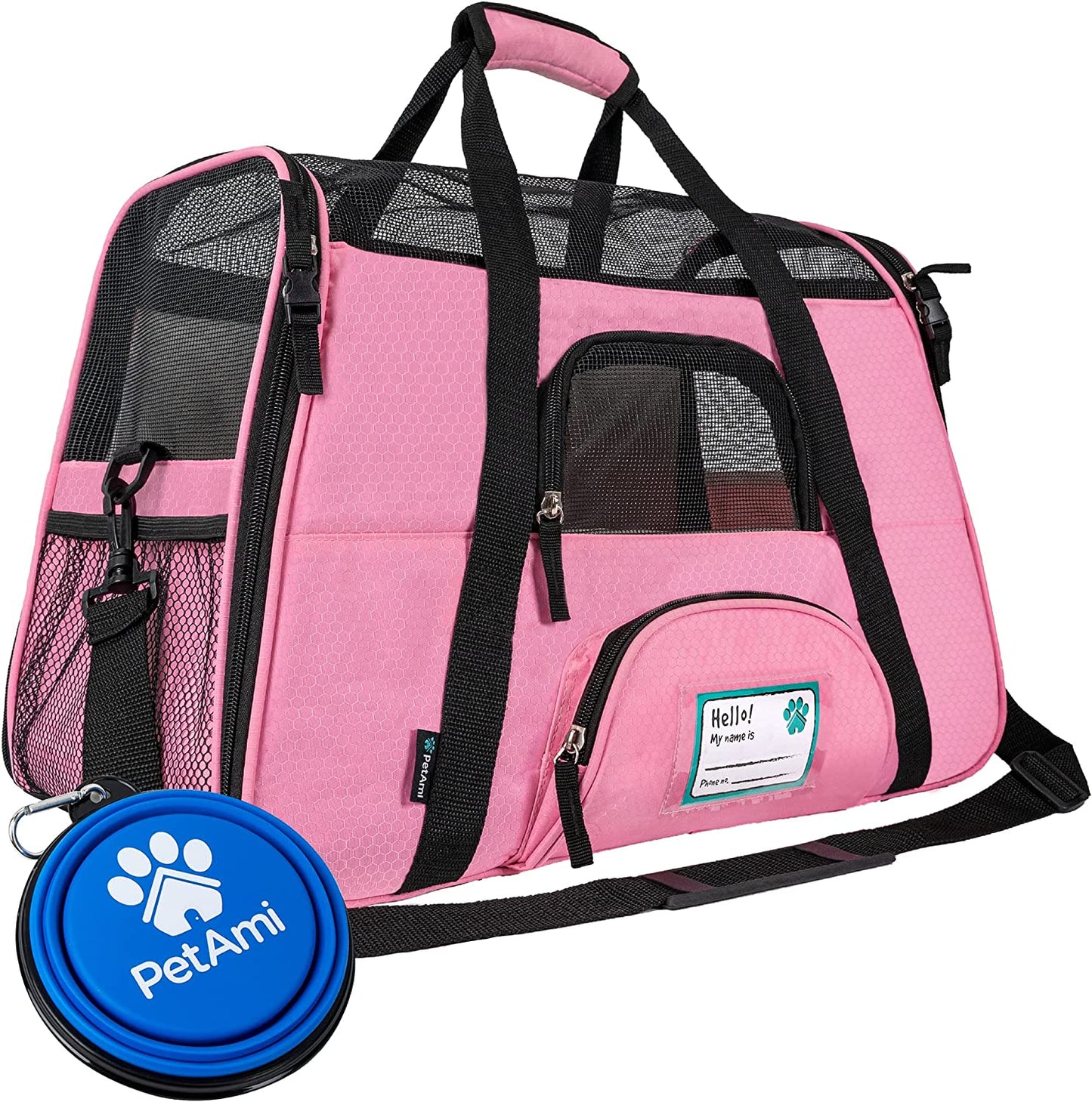 Airline-Approved Soft Pet Carrier: Perfect for Cats & Small Dogs | Ventilated Travel Bag for Indoor Pets - Pink (Medium to Large)