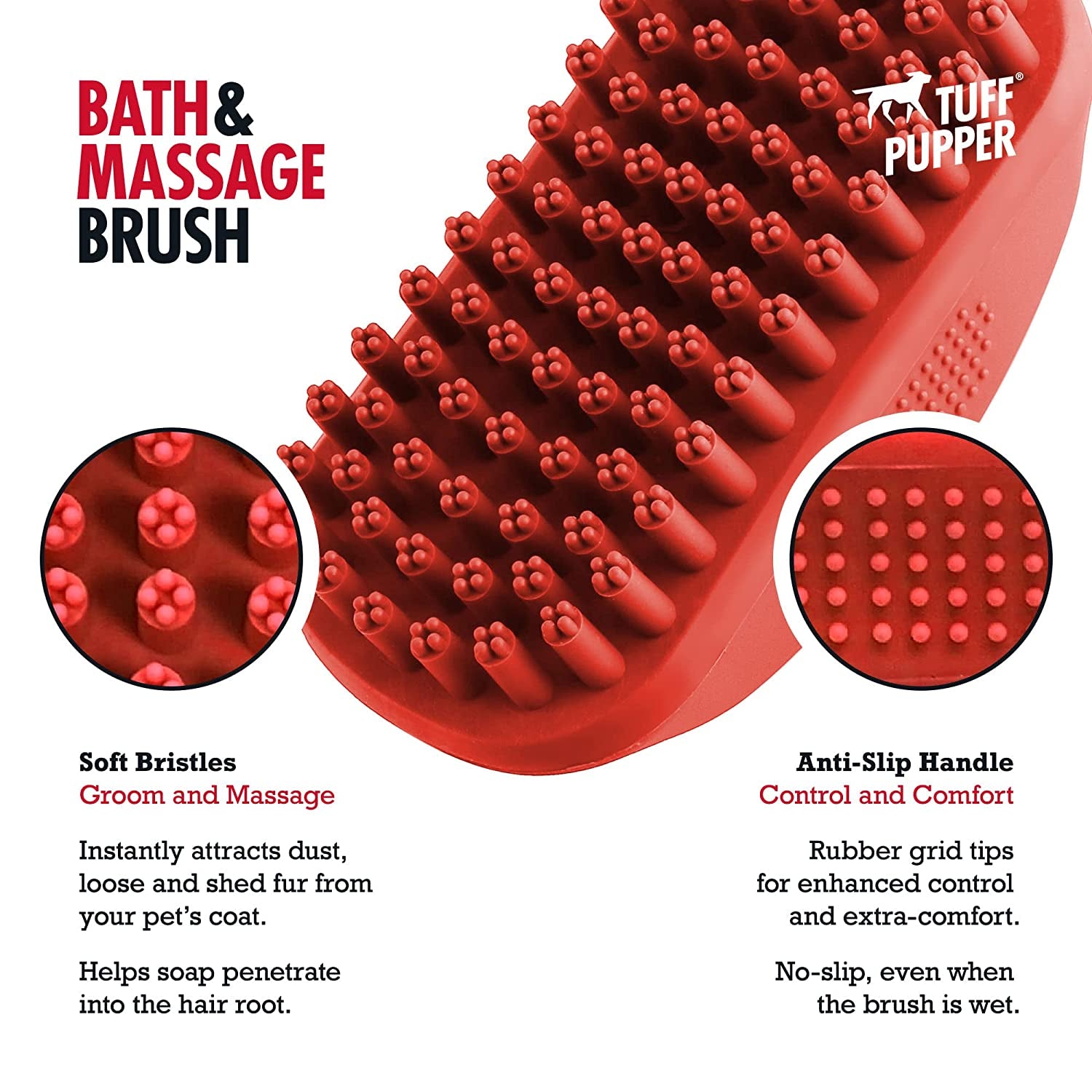 Soft Rubber Silicone Dog Bath Brush: Gently Removes Loose Fur, Ideal for Shampooing & Massaging Dogs