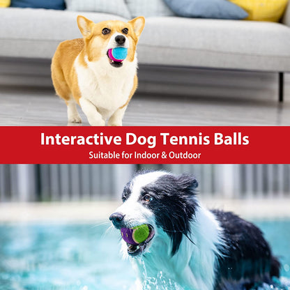 High Bounce Squeaky Tennis Balls for Dogs - 2.5 Inches, 3 Pack