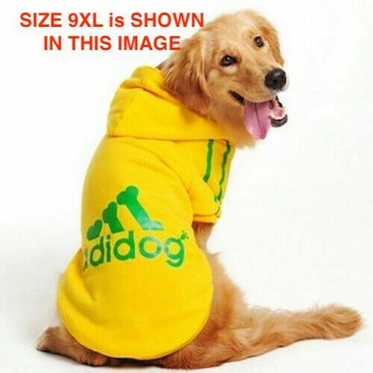 Dog Shirt Adidog Dog Sweatshirt Clothes Warm Hoodie Coat Hooded Sweatshirt NEW