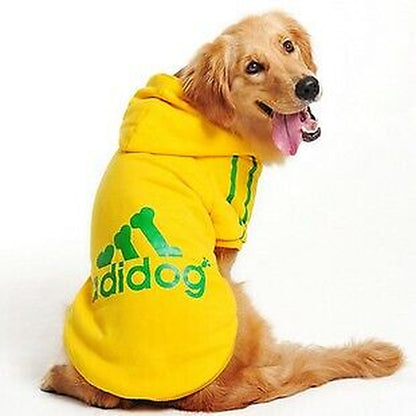 Dog Shirt Adidog Dog Sweatshirt Clothes Warm Hoodie Coat Hooded Sweatshirt NEW