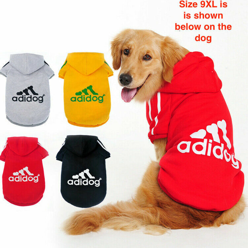 Dog Shirt Adidog Dog Sweatshirt Clothes Warm Hoodie Coat Hooded Sweatshirt NEW